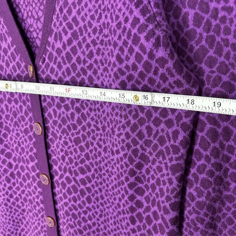 Isaac Mizrahi Sweater Womens Large‎ Purple Animal Snake Print Long Quirky Whimsy